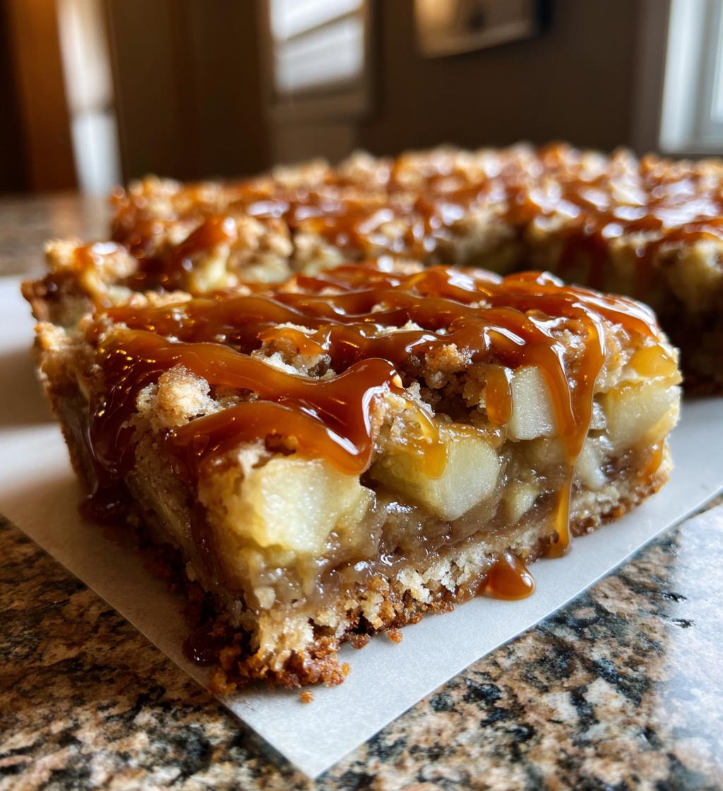 salted caramel apple crumble bars