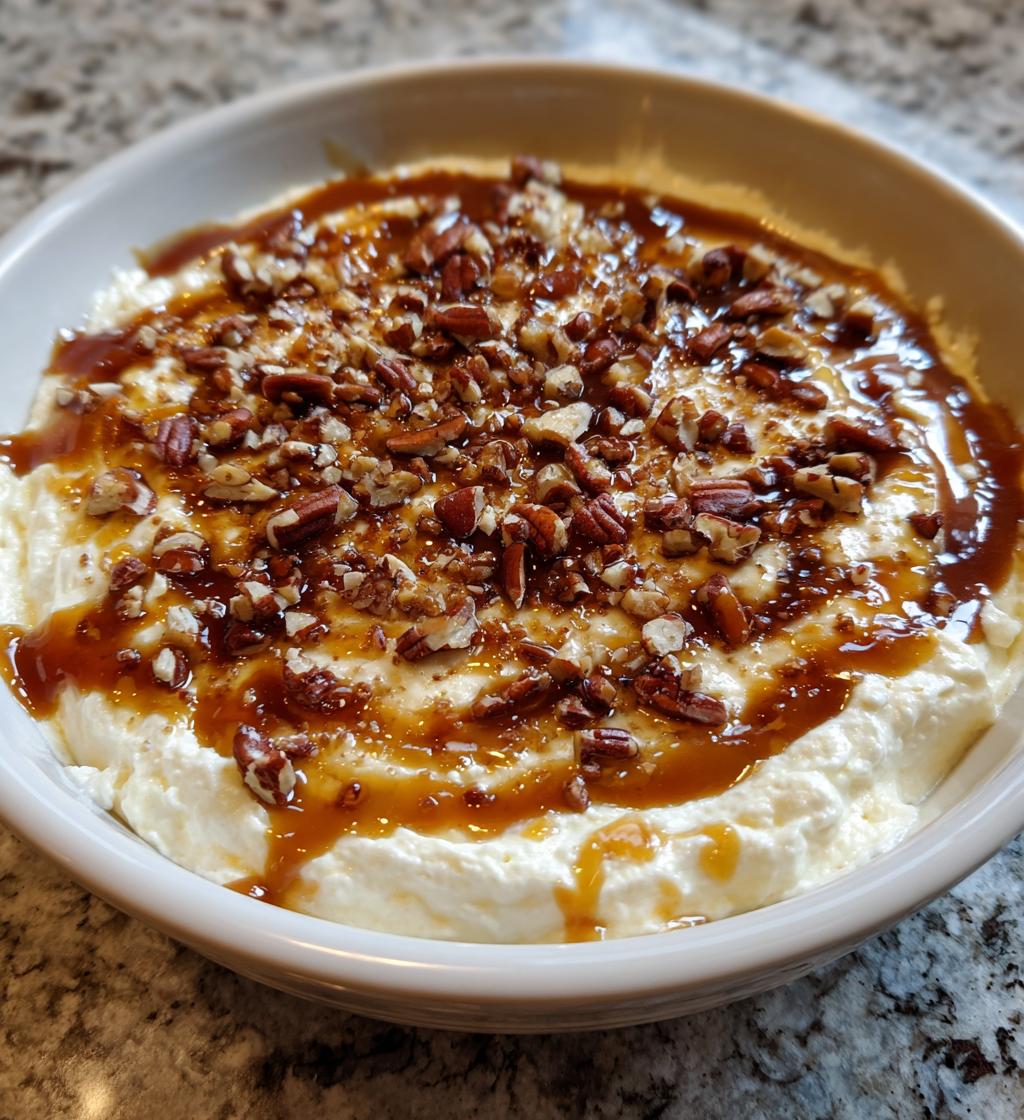 salted caramel pecan cheesecake dip