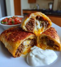 savory beef and cheese chimichanga