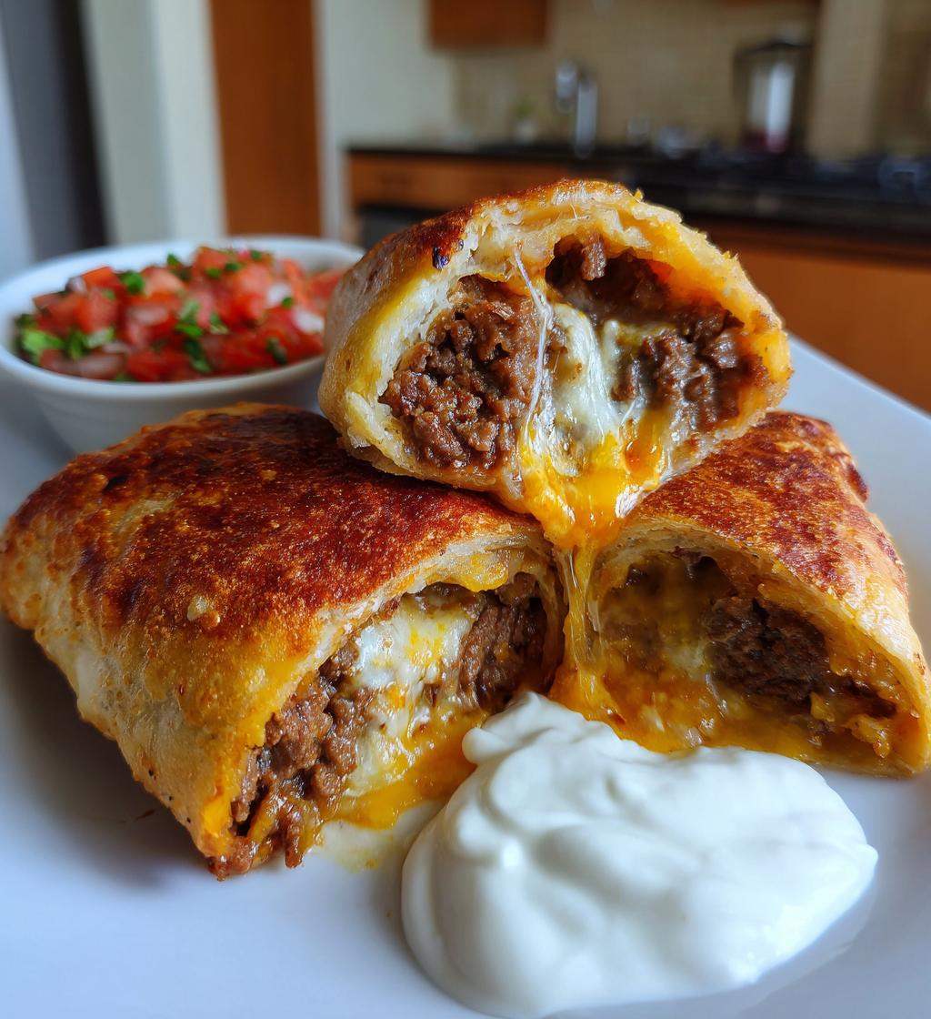 savory beef and cheese chimichanga