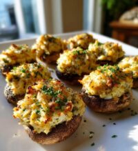 savory crab stuffed mushrooms recipe