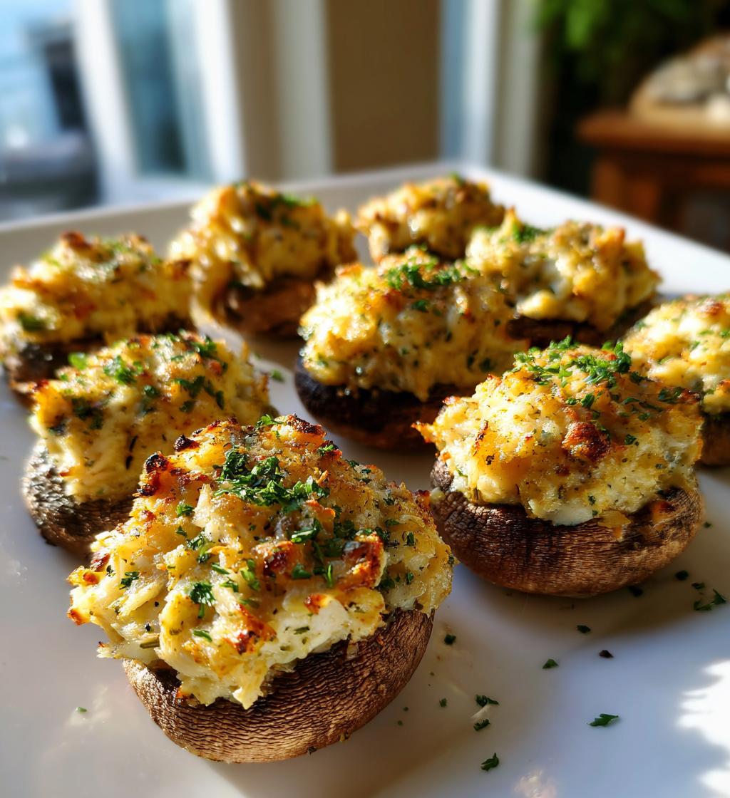 savory crab stuffed mushrooms recipe