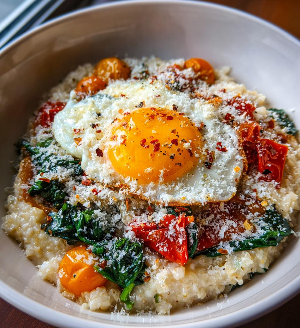 savory oatmeal with egg