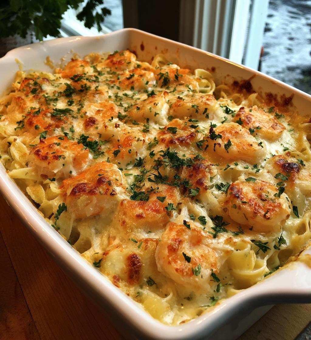 shrimp alfredo bake recipe