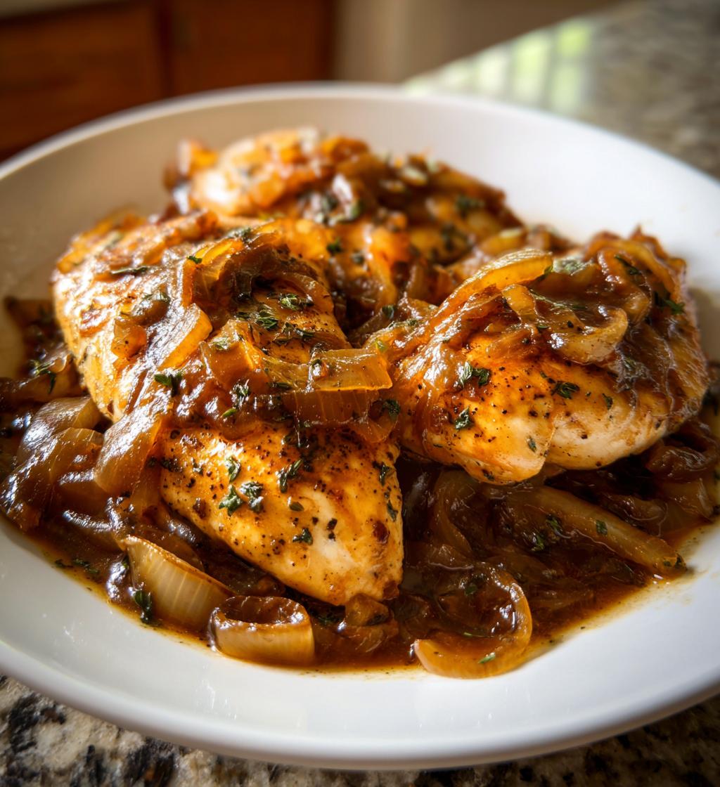 skillet chicken in onion sauce