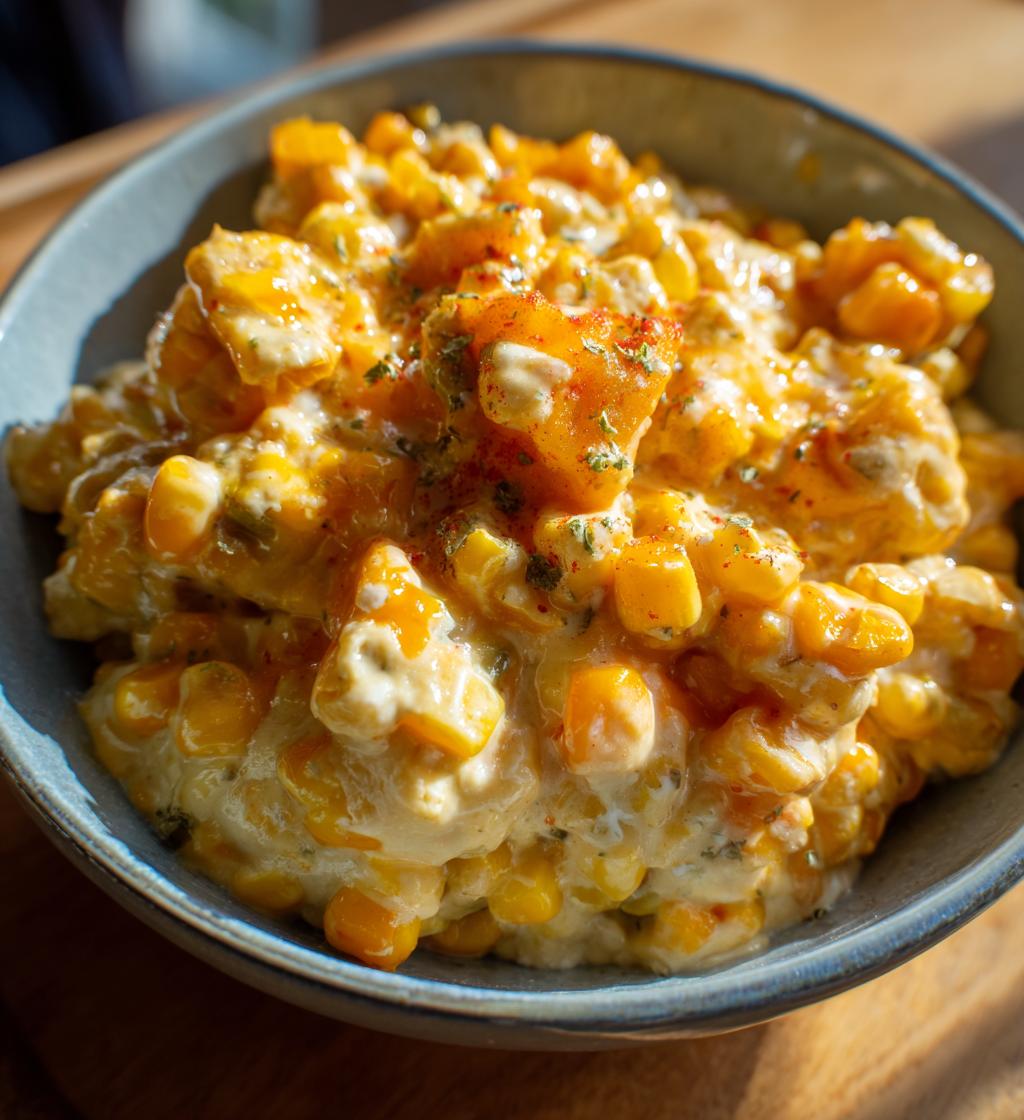 slow cooker cheddar corn
