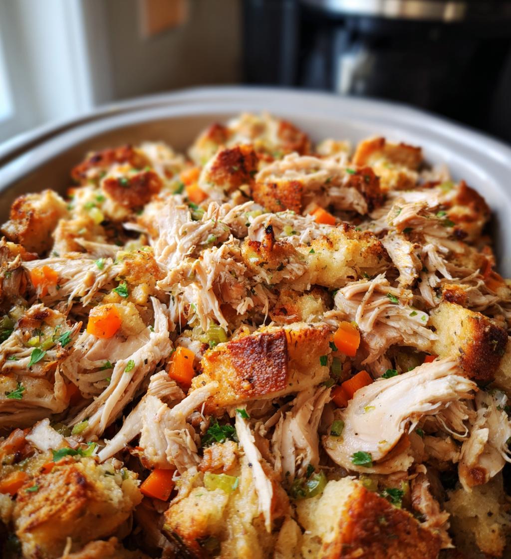 slow cooker chicken and stuffing - detail 1