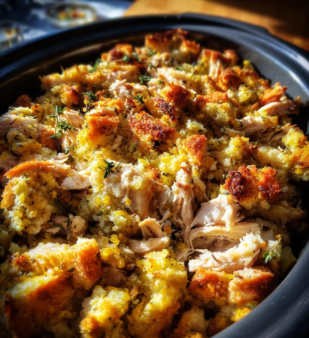 slow cooker chicken and stuffing