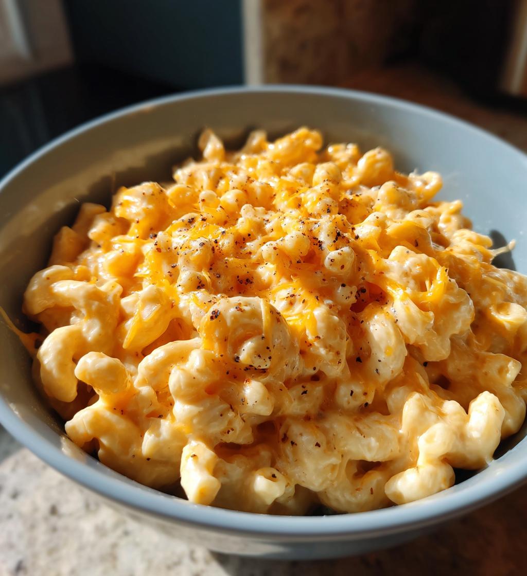 slow cooker mac and cheese - detail 1