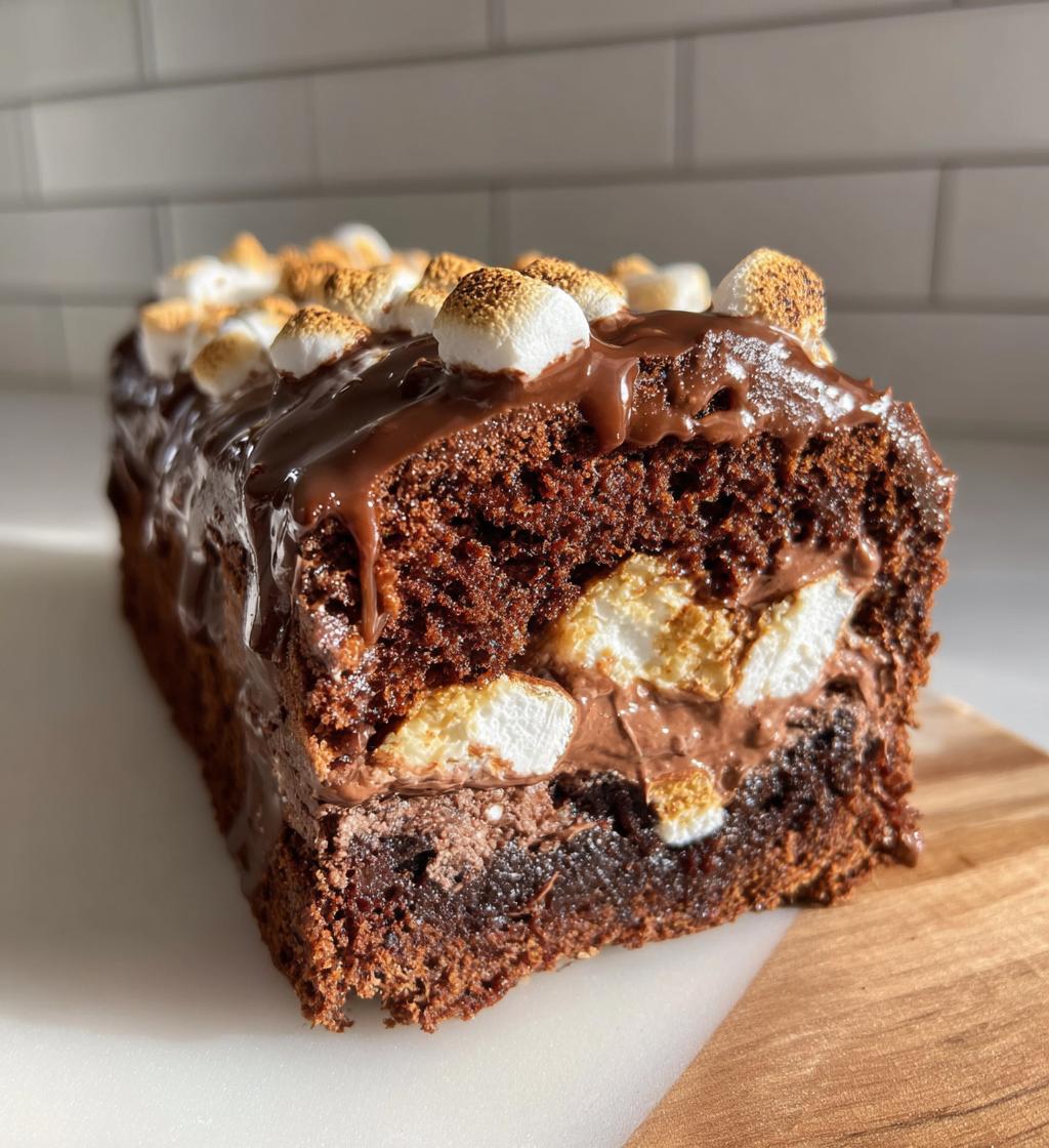 smores loaf cake - detail 1