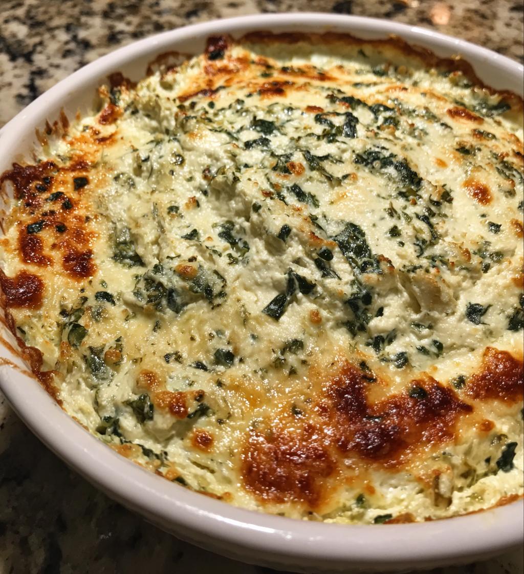 spinach artichoke dip - detail 1