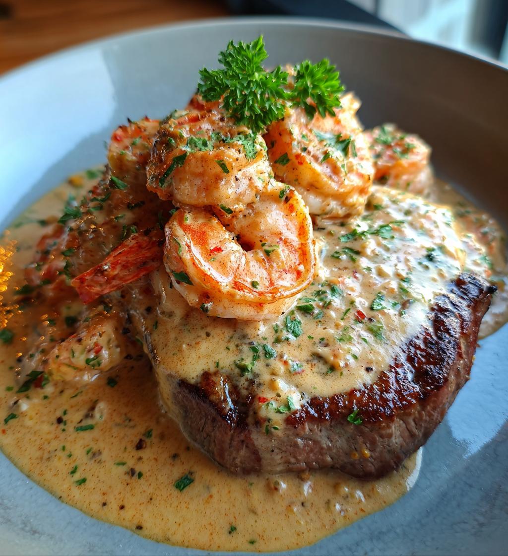 steak creamy garlic shrimp - detail 1