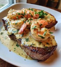 steak creamy garlic shrimp