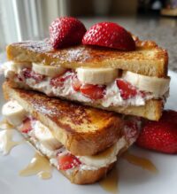 strawberry banana cheesecake stuffed french toast recipe
