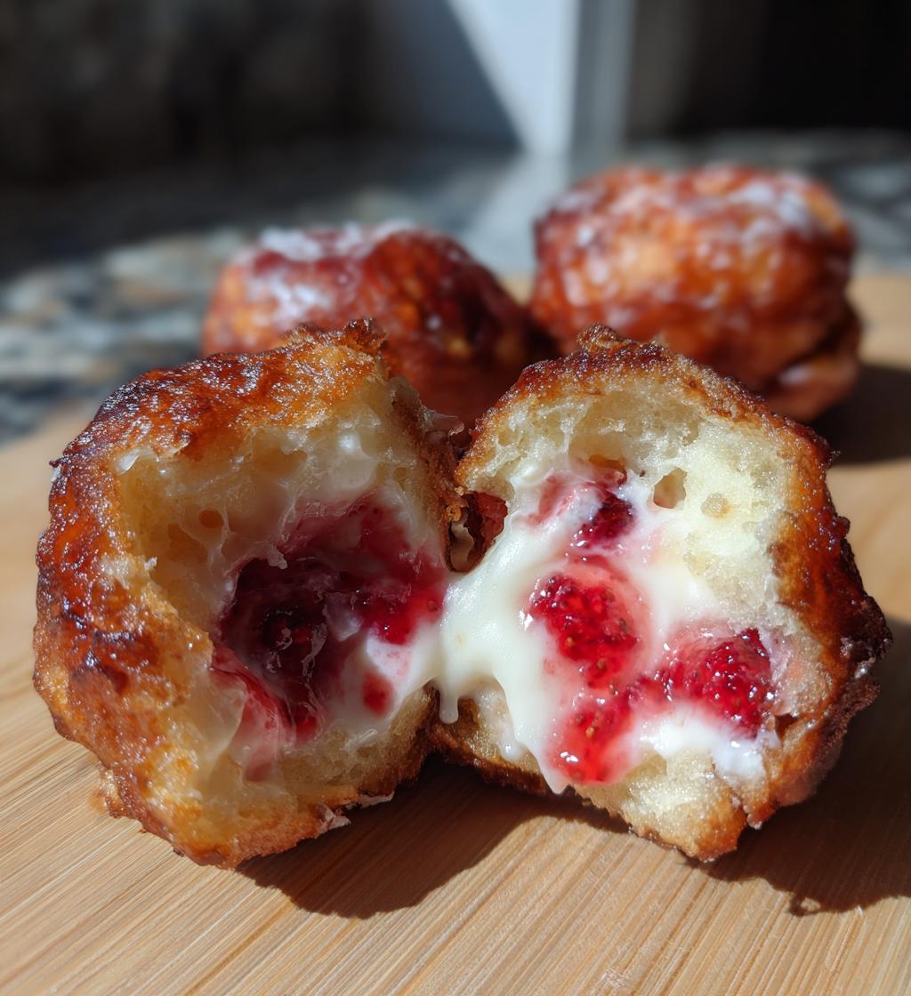 strawberry cheesecake filled donuts