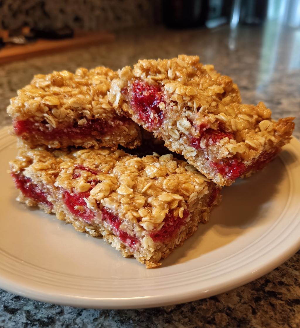 strawberry oatmeal bars - detail 1