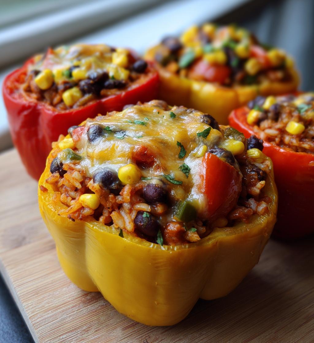 stuffed bell peppers vegetarian - detail 1