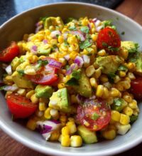 summer corn salad with avocado
