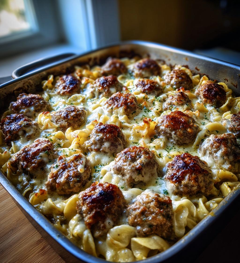 swedish meatball noodle bake