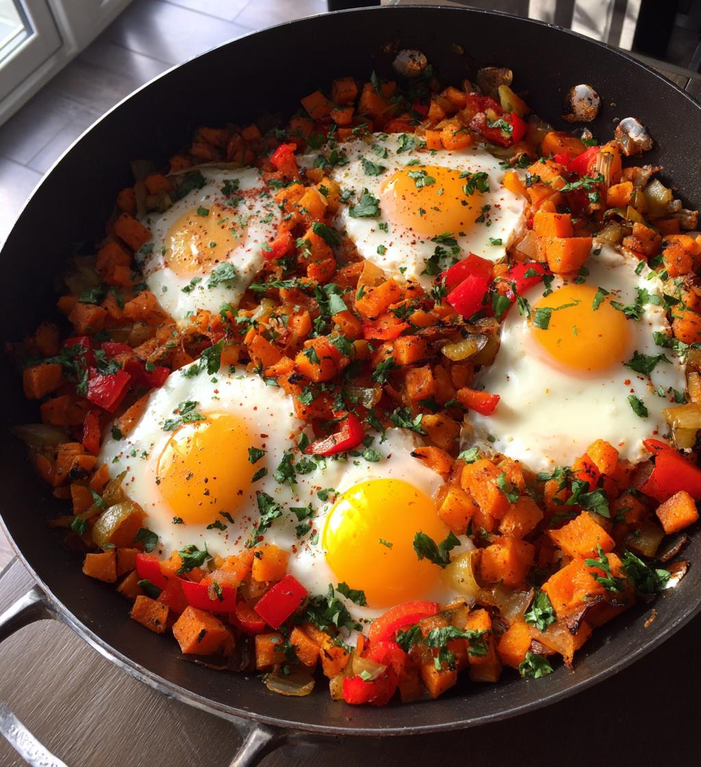 sweet potato hash with eggs - detail 1