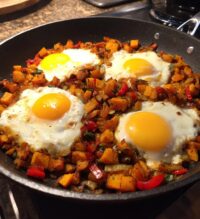 sweet potato hash with eggs