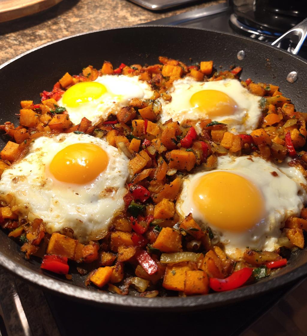 sweet potato hash with eggs