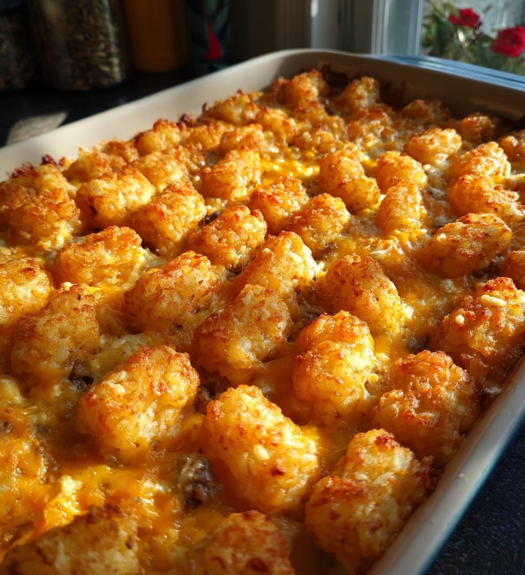 tater tot casserole - detail 1