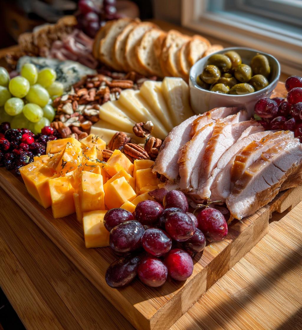thanksgiving charcuterie board turkey