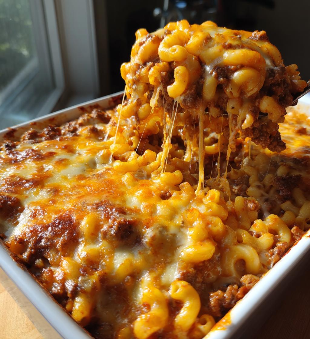 the best beef cheeseburger pasta casserole