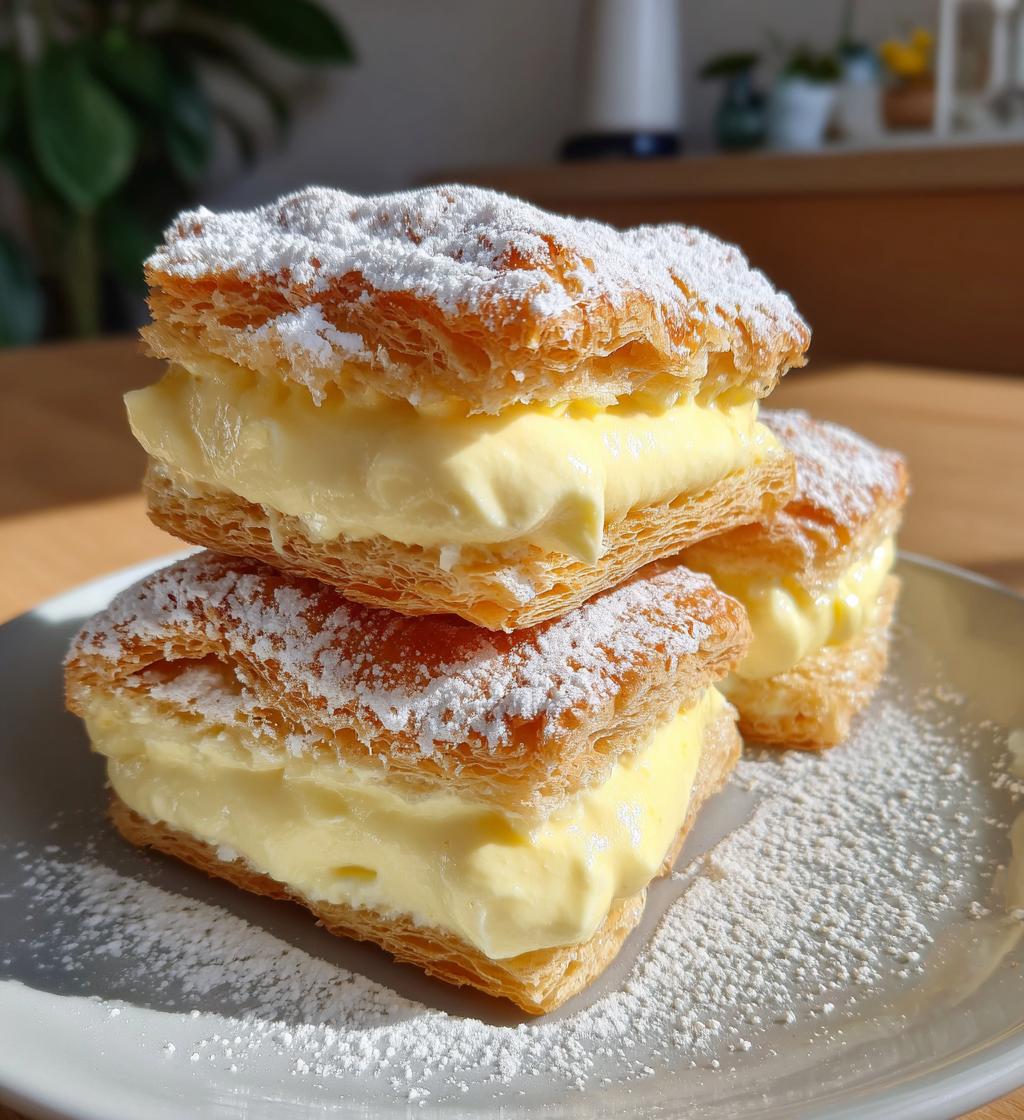 vanilla custard cream squares - detail 1