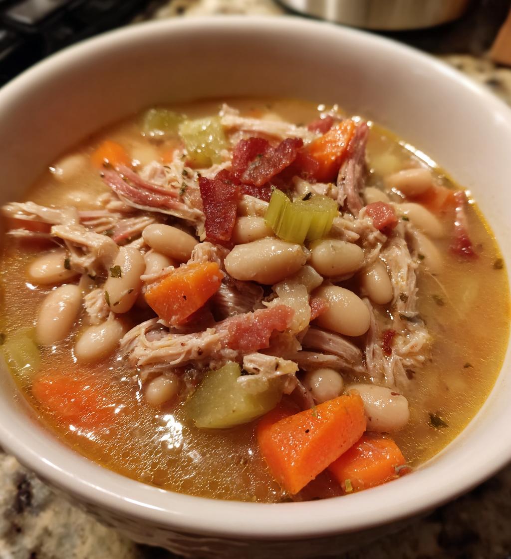 white bean and ham hock soup - detail 1