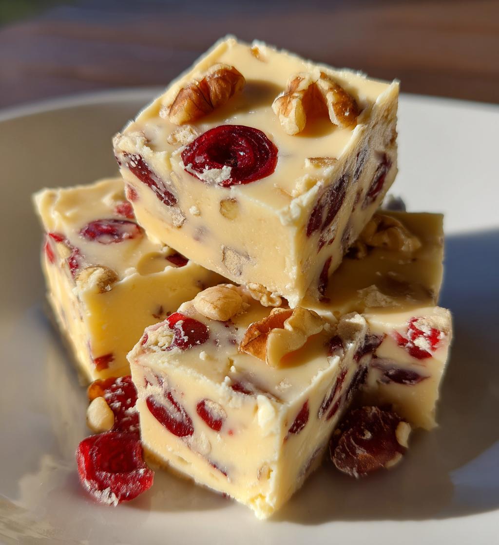 white chocolate cherry fudge