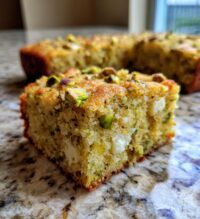 white chocolate pistachio blondies
