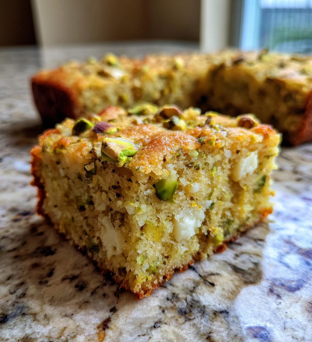 white chocolate pistachio blondies