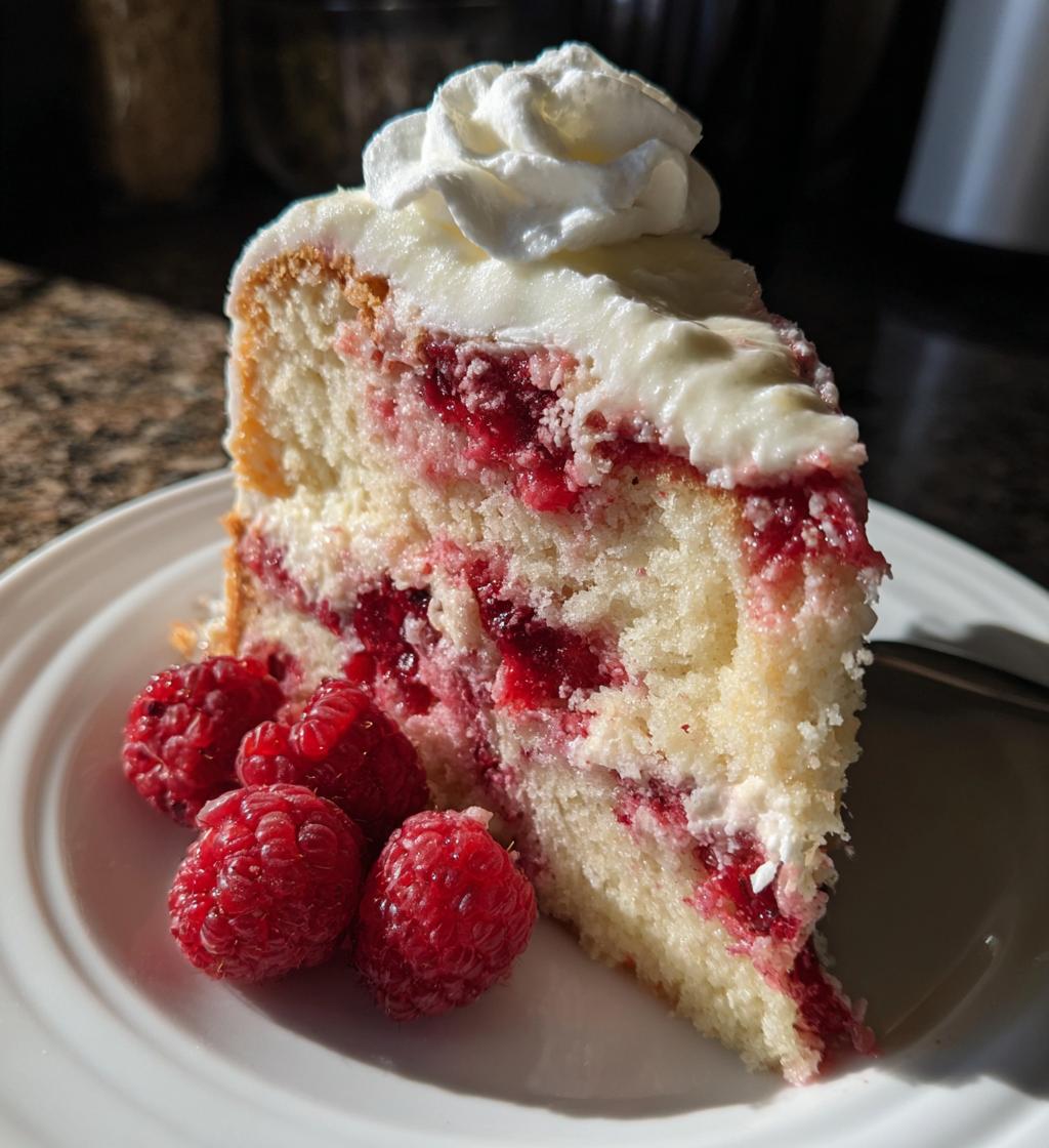 white chocolate raspberry cake - detail 1