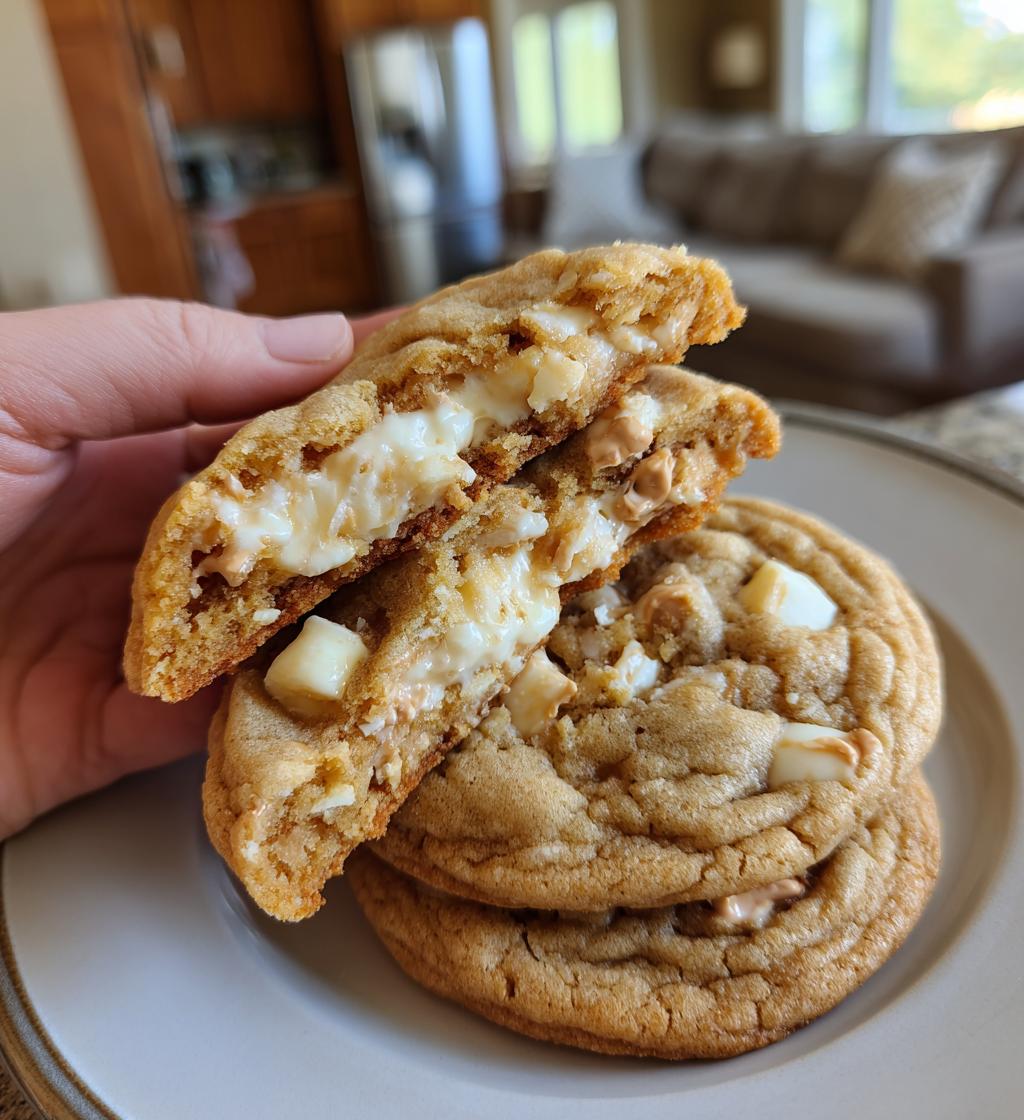 white chocolate reeses cheesecake cookies