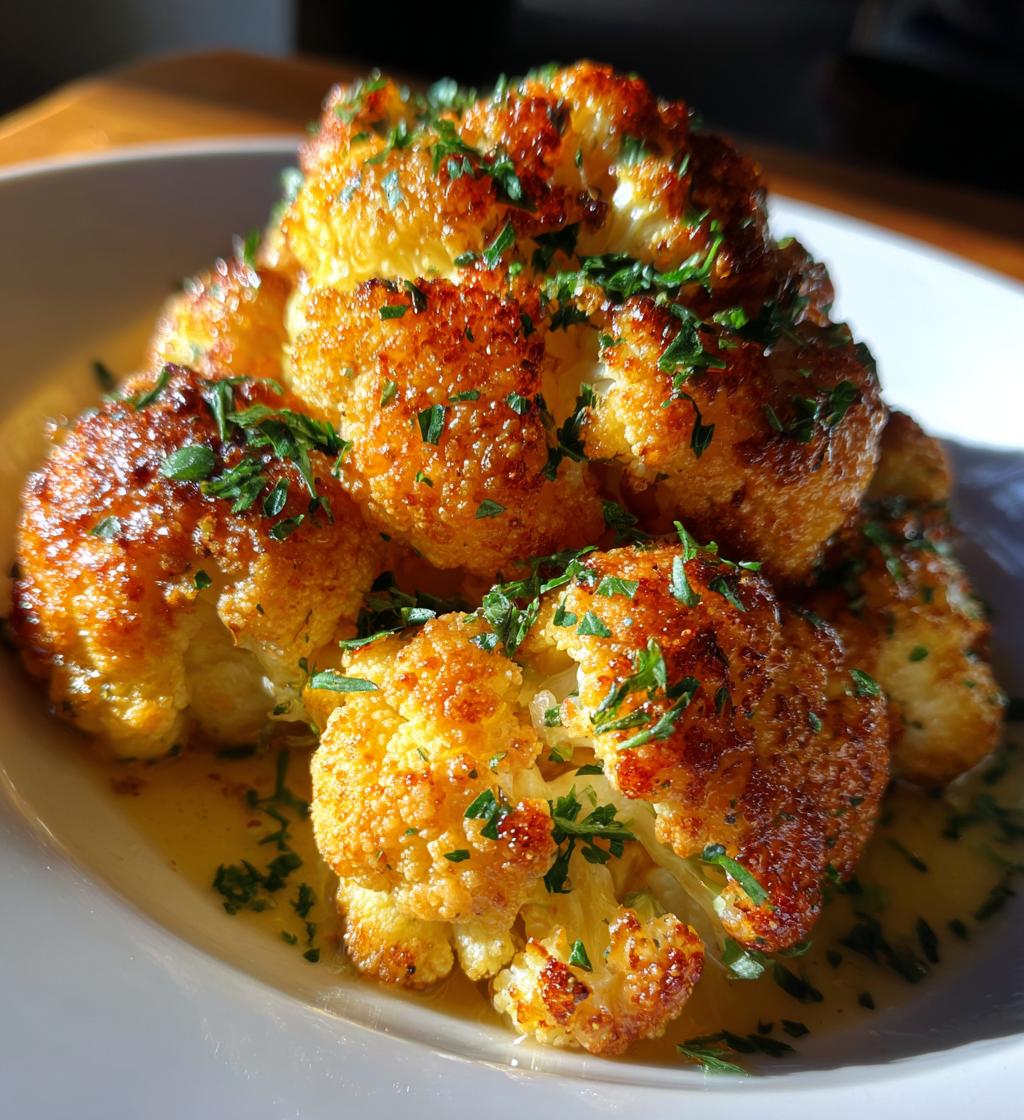 whole roasted cauliflower with butter sauce - detail 1
