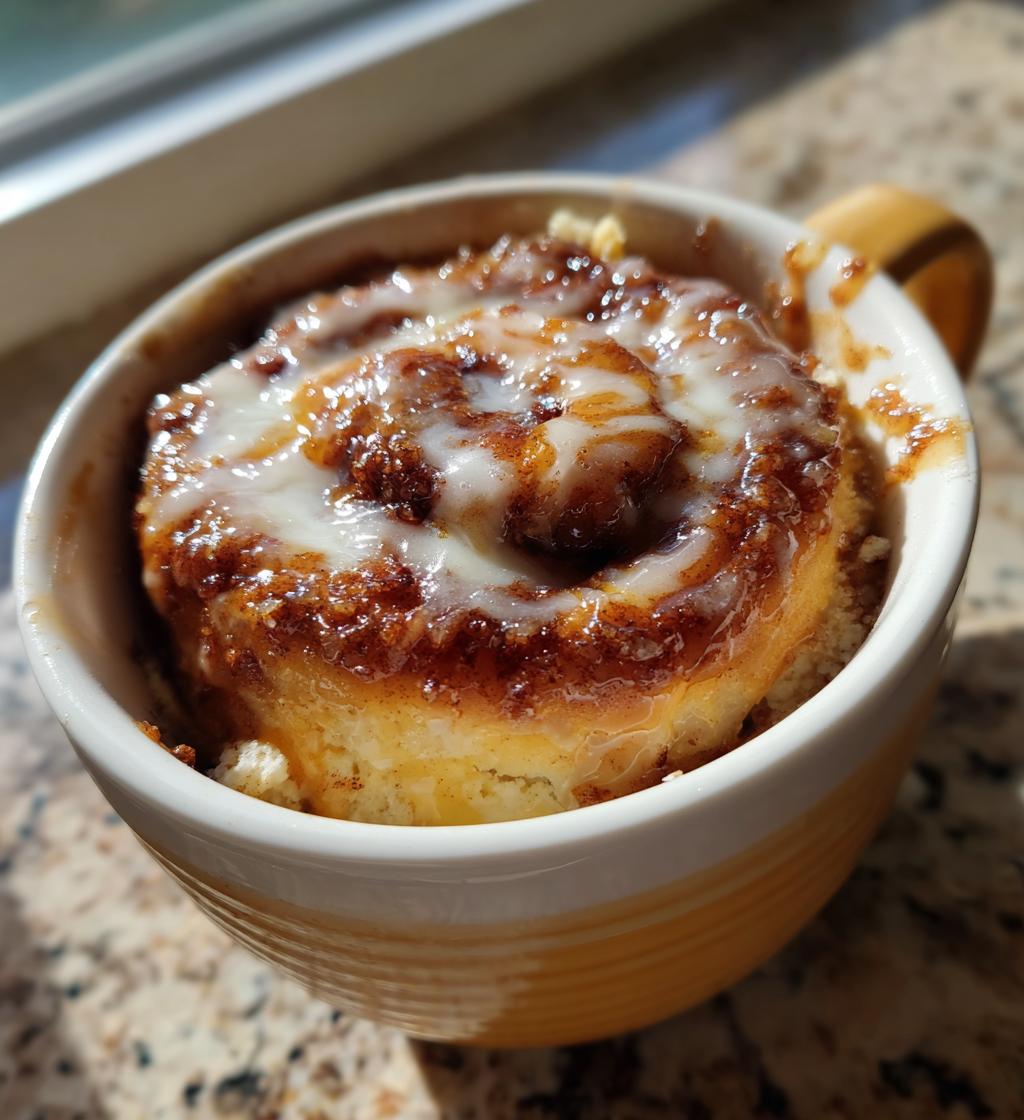 cinnamon roll in a mug