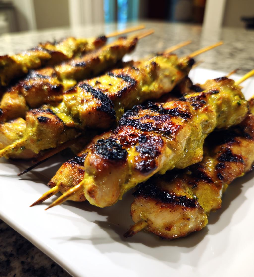 green curry chicken skewers