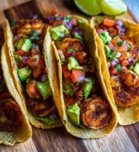 grilled shrimp tacos with avocado salsa