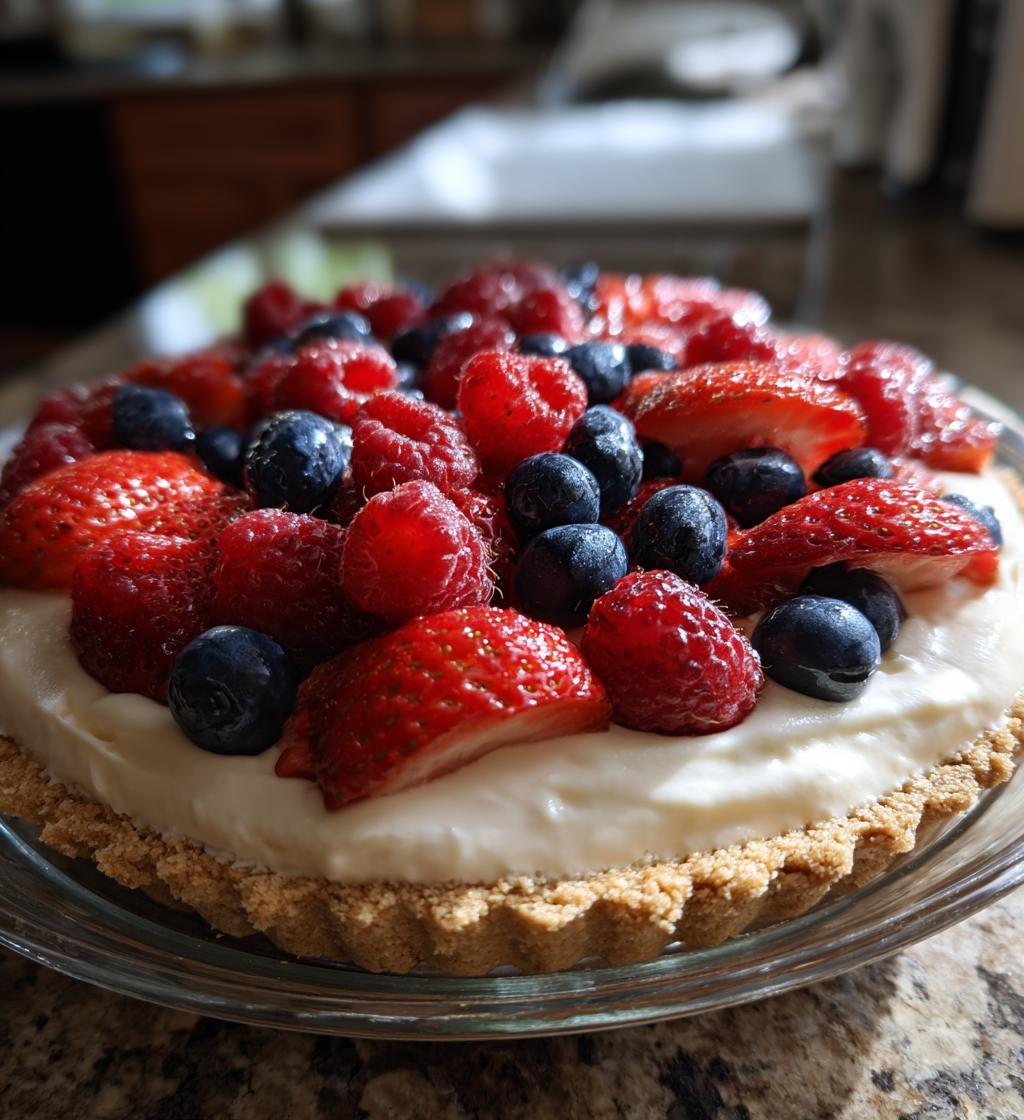no bake berry cream pie