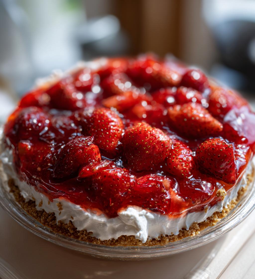 no bake strawberry jello pie