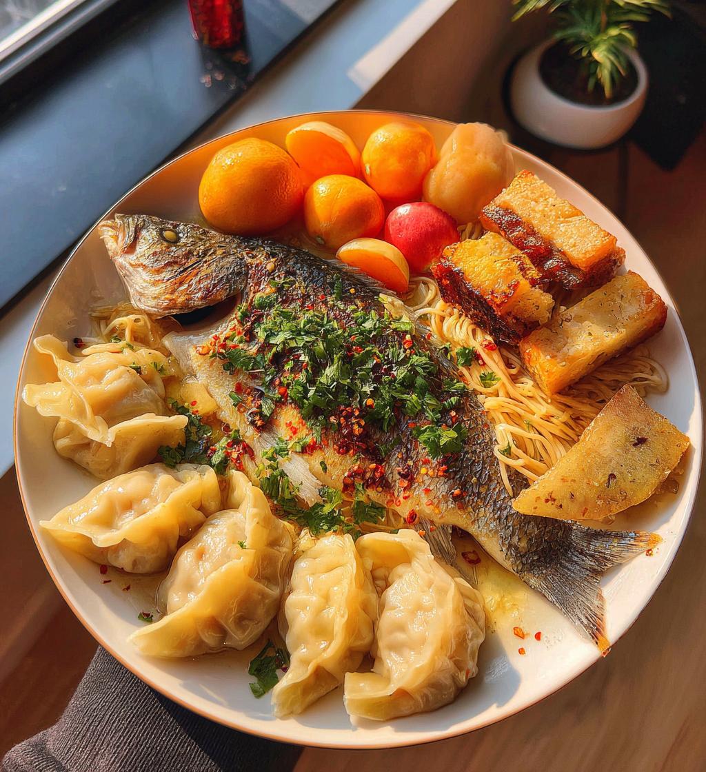 traditional chinese new year food display