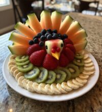 turkey fruit platter thanksgiving