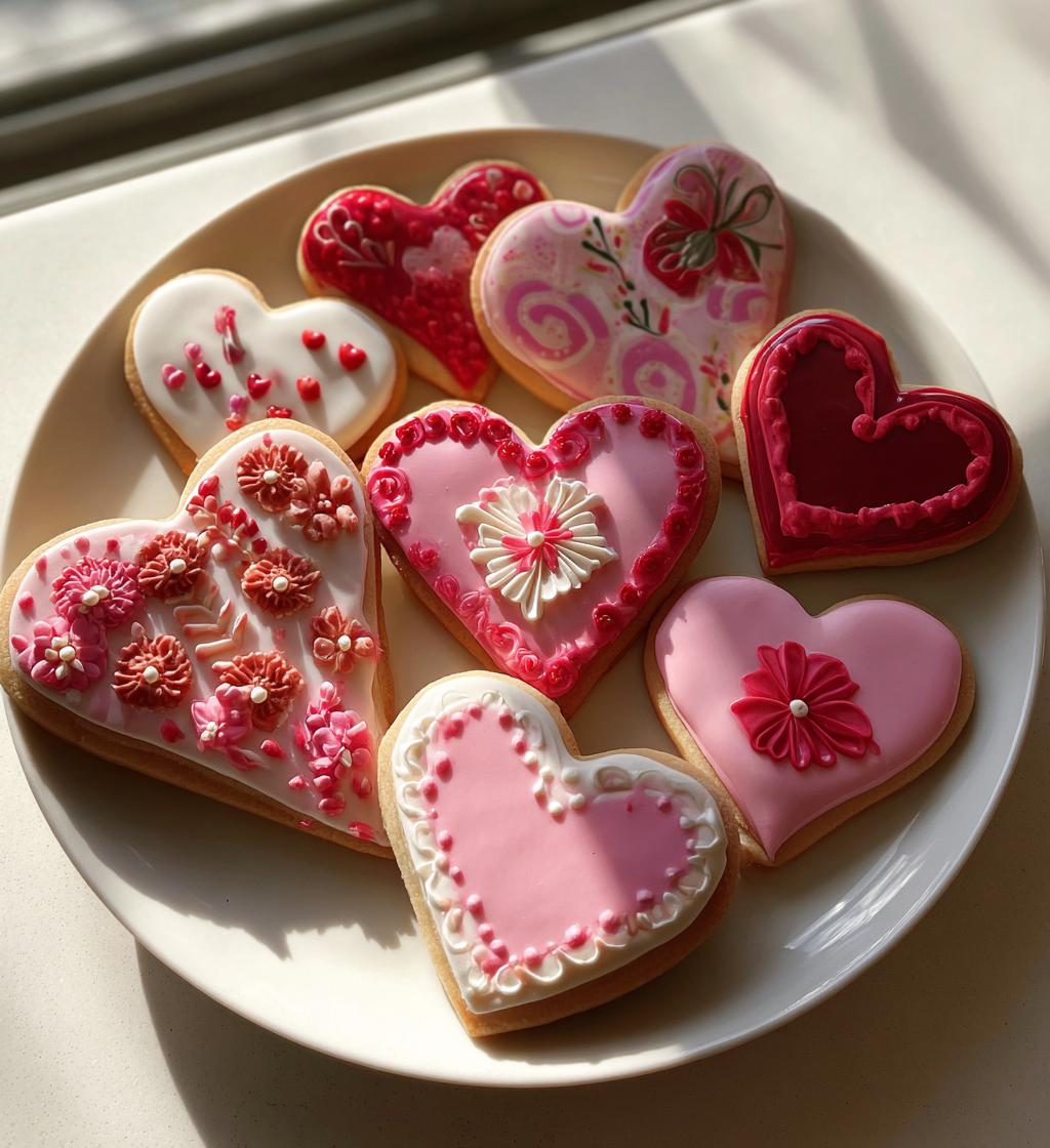 valentine cookies decorated