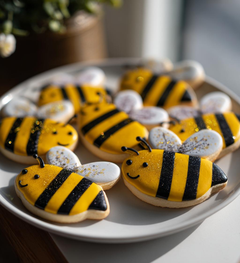 bee themed valentine cookie cards