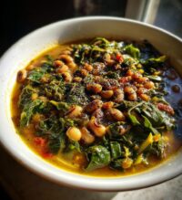 black eyed pea and collard green soup