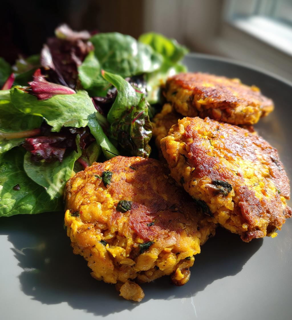 black-eyed pea fritters with greens