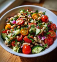 black eyed pea pasta salad