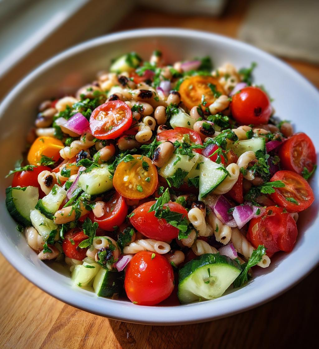 black eyed pea pasta salad
